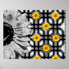 Poster Contemporary Vintage Art Nouveau Floral Garden