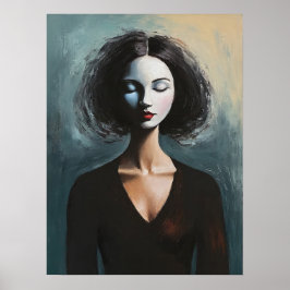 Poster Contemporary Woman Portrait Wall Art