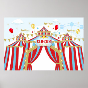 Poster Contexto do circo, contexto do aniversário do