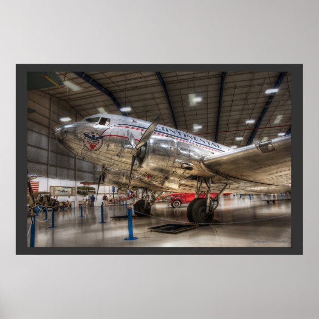 Póster Continental Airlines DC3 (Frente)