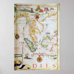 Póster Continente 3Sudeste Asiático, detalhe do atlas de