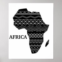Continente Africano Negro e Branco