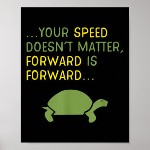 Poster Continuar Avançar Tartaruga - Motivação Positiva