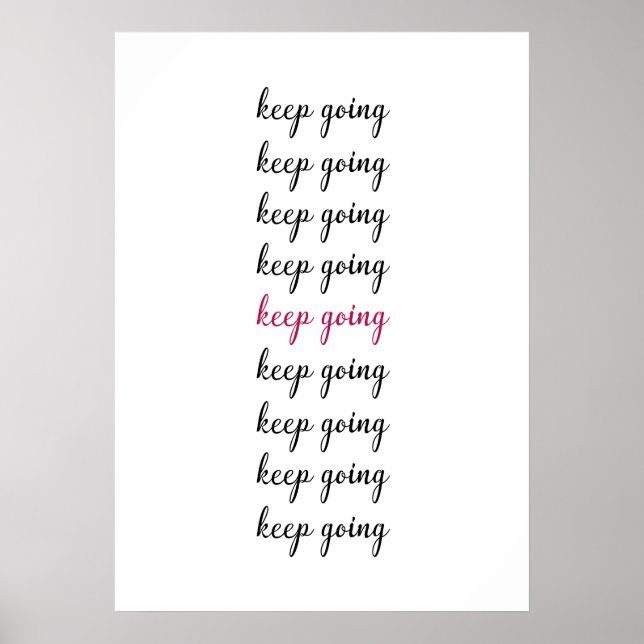 Poster Continuar com uma citação inspiradora (Frente)