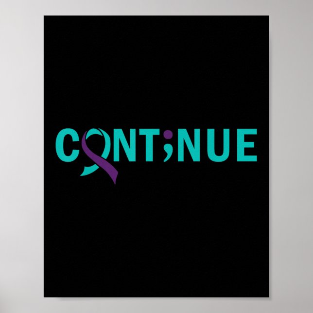 Poster Continuar Conscientização sobre Prevenção ao Suicí (Frente)