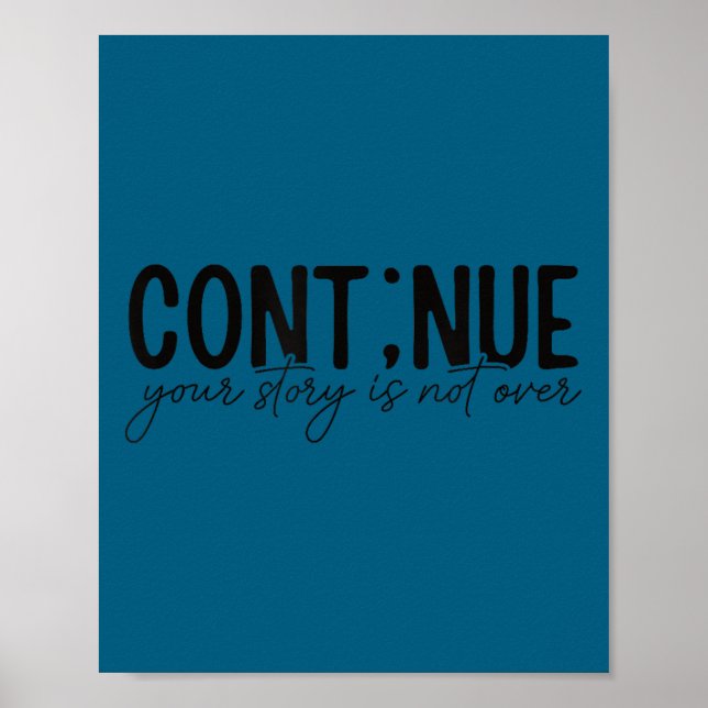 Poster Continuar Ponto e Vírgula Conscientização da Saúde (Frente)