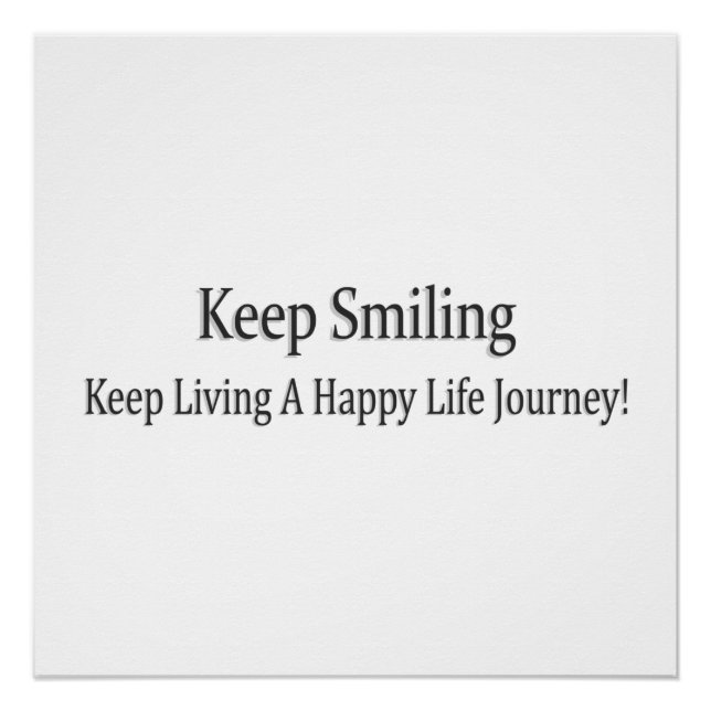 Póster "Continue sorrindo" Design. Comprar Agora (Frente)