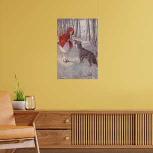 Poster Conto de Fadas Vintage da Chapeuzinho Vermelho