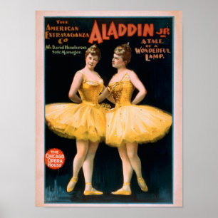 Póster Conto do Jr. de Aladdin de um teatro maravilhoso