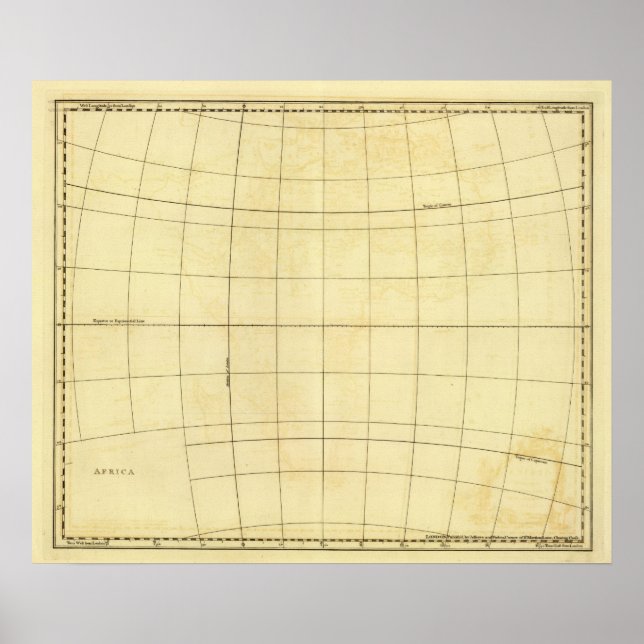 Póster Contorno da África (Frente)