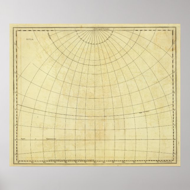 Póster Contorno da Ásia (Frente)