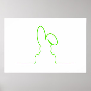 Poster Contorno de uma luz da lebre - verde