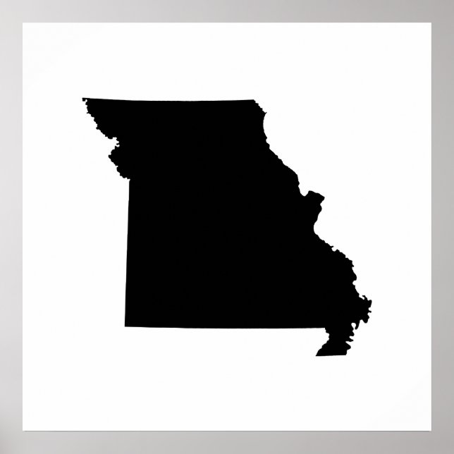 Poster Contorno do Estado do Missouri (Frente)