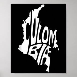 Poster Contorno do Gráfico de Citação do Mapa Colômbia