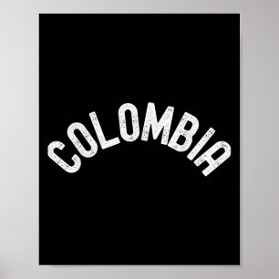 Poster Contorno do Gráfico de Citação do Mapa Colômbia
