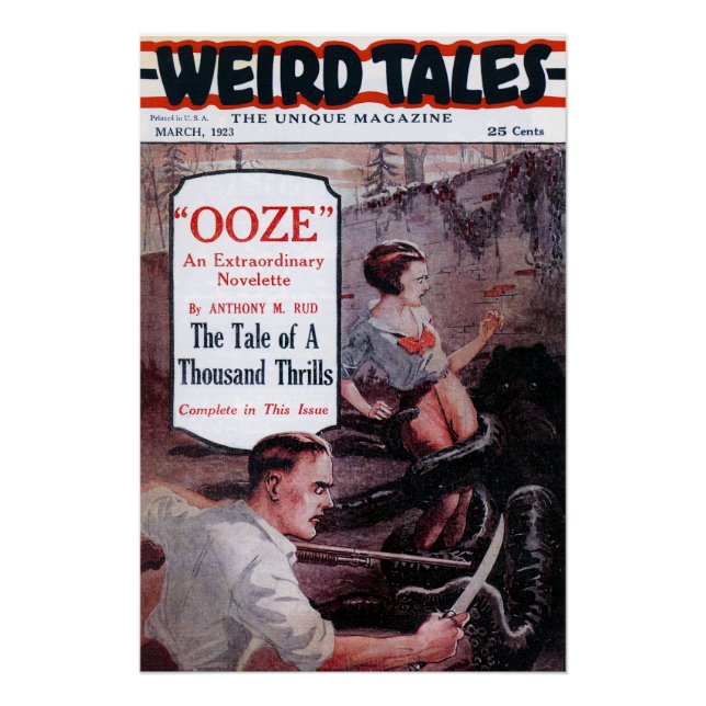 Póster Contos Estranhos Vintage 1923 Capa de Ooze (Frente)