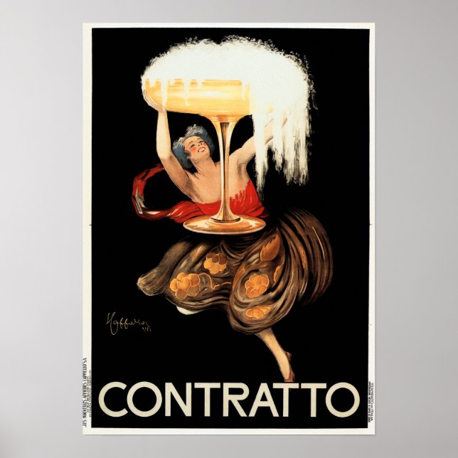 Poster CONTRATTO Espumante 1922 Leonetto Cappiello (Frente)