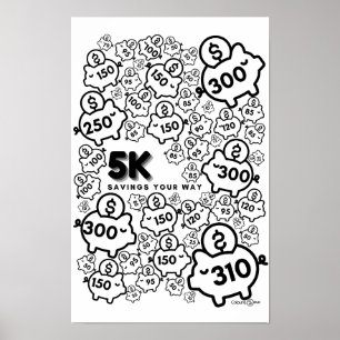 Poster Controlador de economia - economize US$ 5 mil em 5