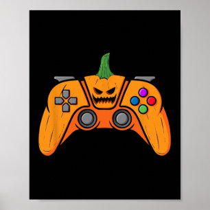 Poster Controlador De Jogo De Vídeo Halloween Com Cara De