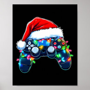 Poster Controlador de Video Game Chapéu de Natal do Papai