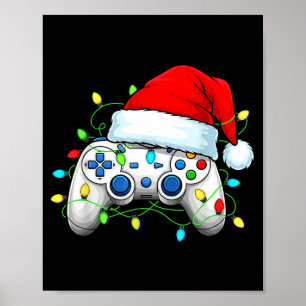 Poster Controlador de Video Game Chapéu de Natal do Papai
