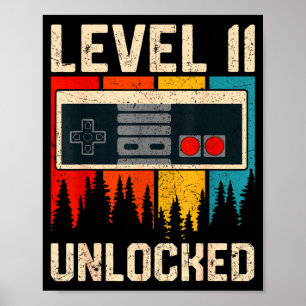 Poster Controlador de Video Game Desbloqueado Nível 11 An