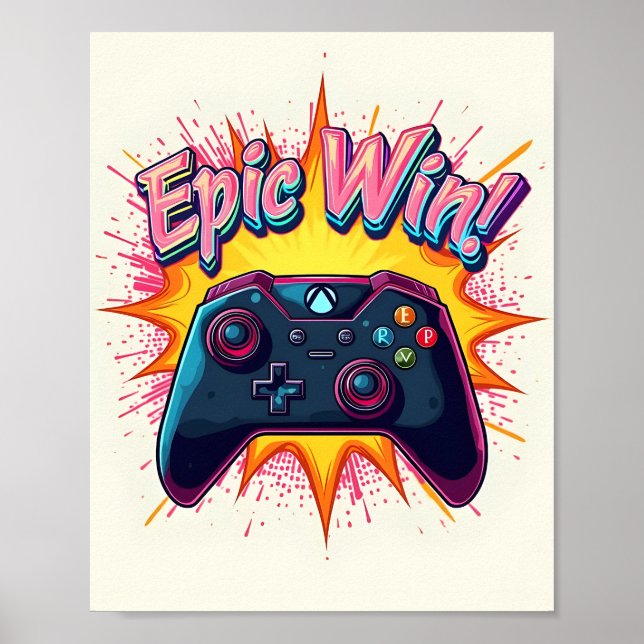 Poster Controlador Epic Win Game (Frente)