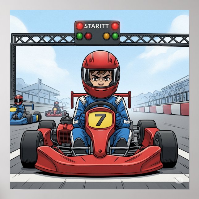 Poster Controlador Go-Kart Determinado (Frente)
