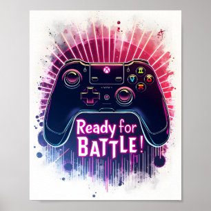 Poster Controladora de console de jogo de vídeo pronta pa