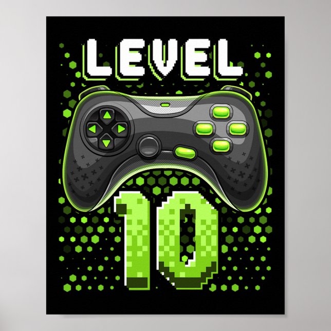 Poster Controladora de jogos de vídeo nível 10 10º jogado (Frente)