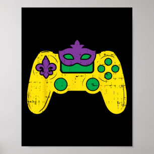 Poster Controladora de videogame Mardi Gras Bo