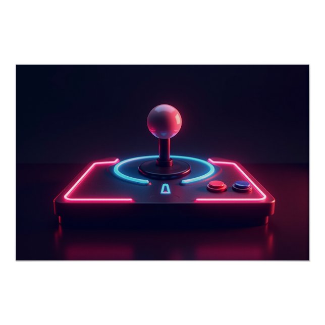 Póster Controle de Arcade Neon (Frente)