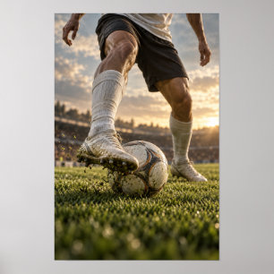 Poster Controle de Bola de Futebol de Perto – Futebol Hor