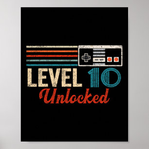 Poster Controle de Jogo de Criança de Aniversário do Níve