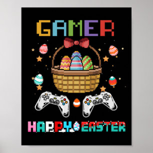 Poster Controle de Jogo de Vídeo Basket Gamer Com Ovo de 