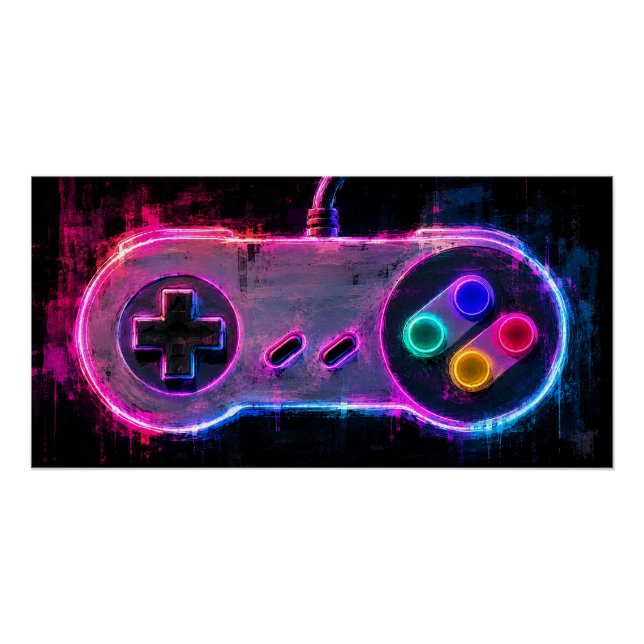 Póster Controle de Jogos Antigos (Frente)