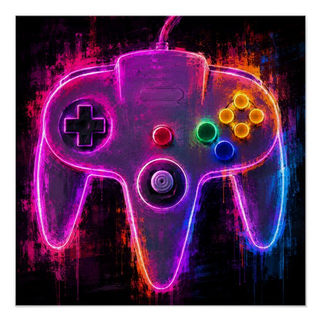 Póster Controle Nintendo N64 (Frente)