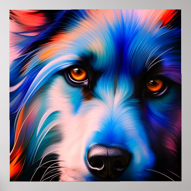 POSTER CONTROLE O CACHORRO AZUL NO TERRIER VERMELHO (Frente)