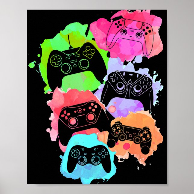 Poster Controle Todos os Controles de Video Game Amante F (Frente)