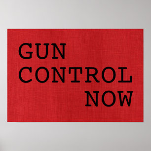 Poster Controlo de armas agora no sinal de linho vermelho