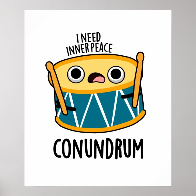 Poster Conundrum Engraçado Drummer Drum Pun (Frente)