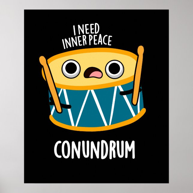 Poster Conundrum Engraçado Drummer Drum Pun Dardo BG (Frente)