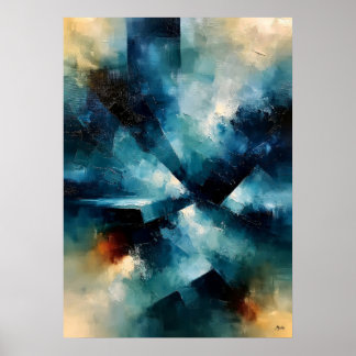 Poster Convergência Azure Shibui Textura Inspirada no Jap