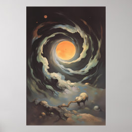 Poster Convergência Celestial - Estrelas Cósmicas Surreai