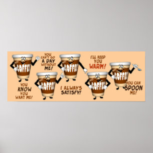 Póster Conversa engraçada do café