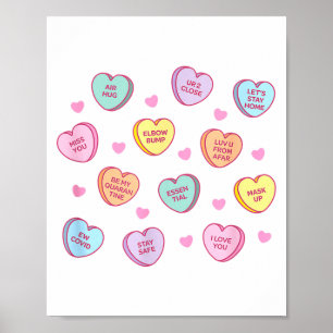 Poster Conversação Divertida de Doces de São Valentim com