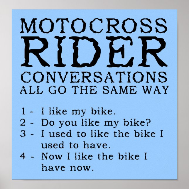 Poster Conversas de Motocross Cartaz Engraçado de Bicicle (Frente)