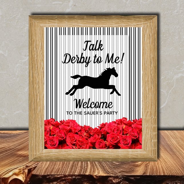Poster Converse Derby para Mim Racecavalo Bem-vindo (Talk Derby to Me Racehorse Welcome Poster - INSTANT DOWNLOAD and/or PRINTED)