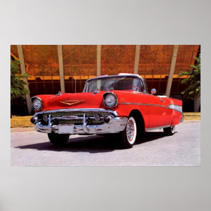 Póster Convertible 1957 do Bel Air de Chevrolet
