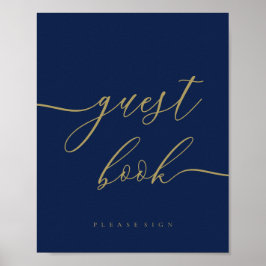 Poster Convidado de casamento com assinatura em dourado n